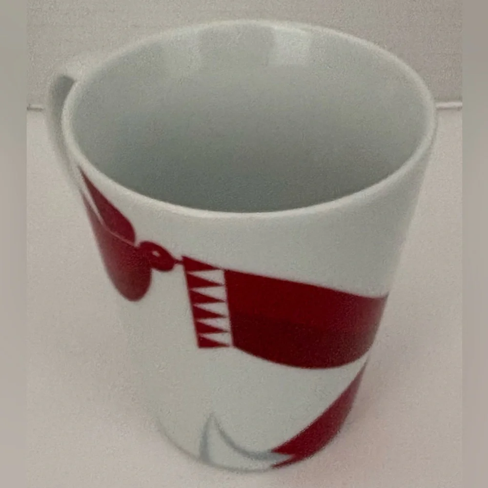 Starbucks Coffee 2012 CHRISTMAS Red/ White FOX & BIRD Coffee Cup Mug 12oz